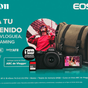 Cámara Canon EOS R50+CB-MS12+SD64GB+Academy Vlogger